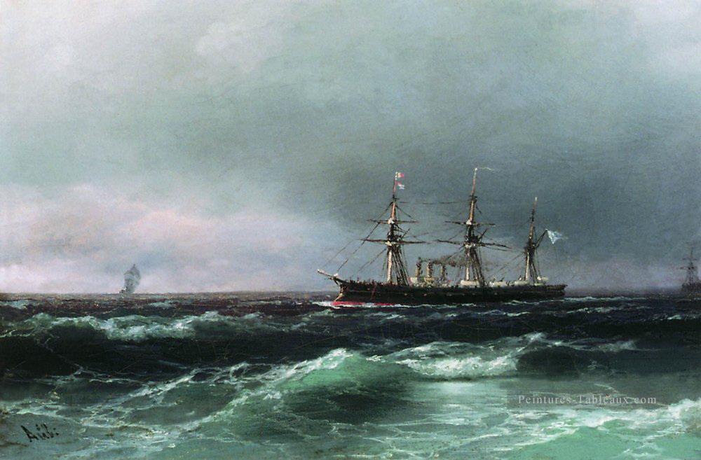 navire en mer 1870 Romantique Ivan Aivazovsky russe Peintures à l'huile